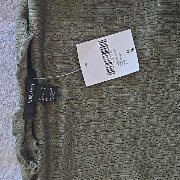 Forever 21 M Long Sleeve Crop Top Sheer - Picture 4 of 10